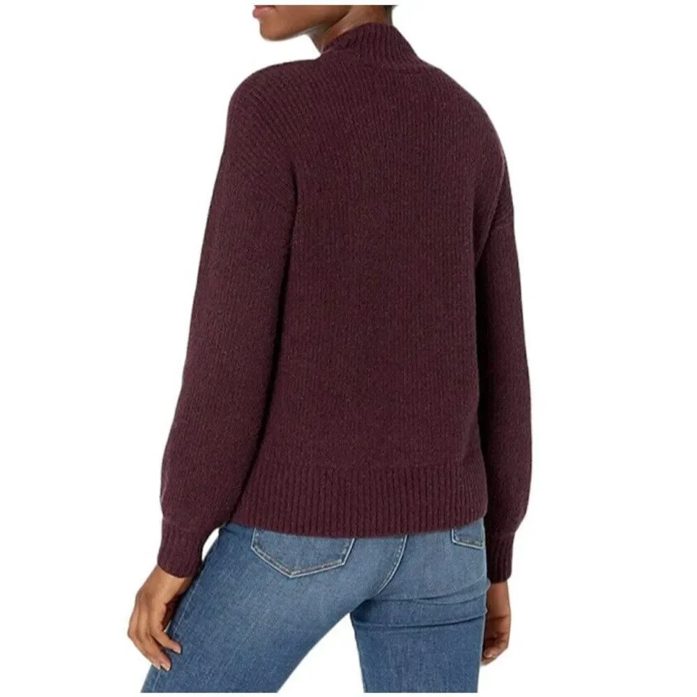 NWT Women Balloon sleeve sweater Size M stitch Wine Color Goodthreads